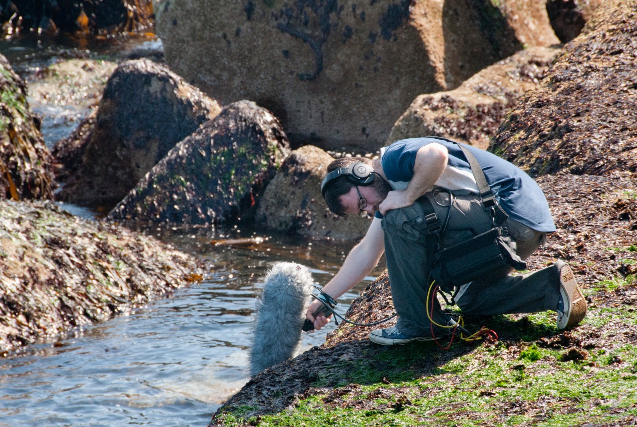 Tim recording at the South Gare_32